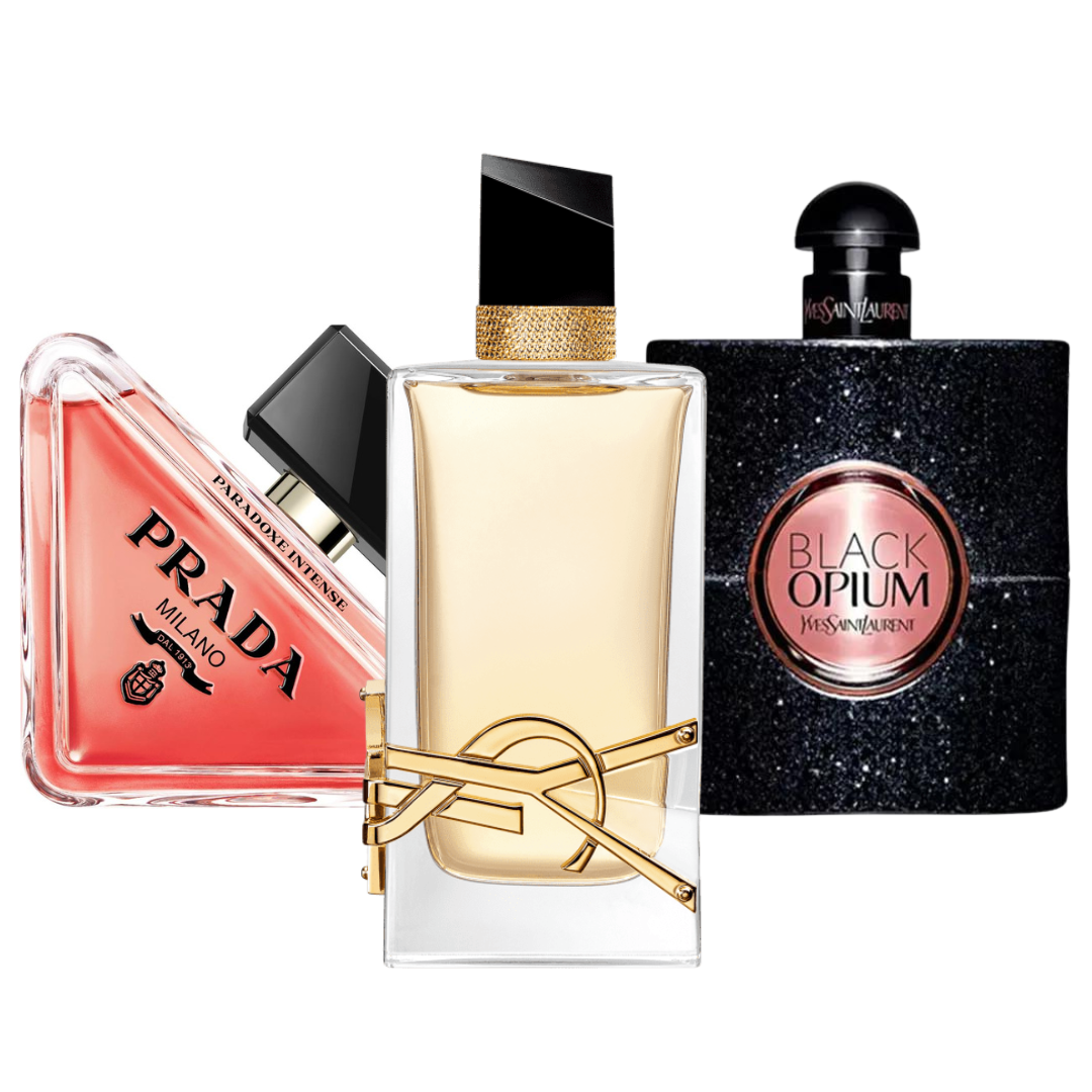 Confezione promozionale di 3 profumi Prada Paradox,  Black Opium Yves Saint Laurent, Libre 100ml